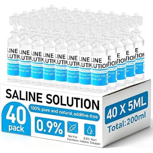 40 Pack 0.9% Saline Solution, Normal Solution for All Ages, Total 100ml