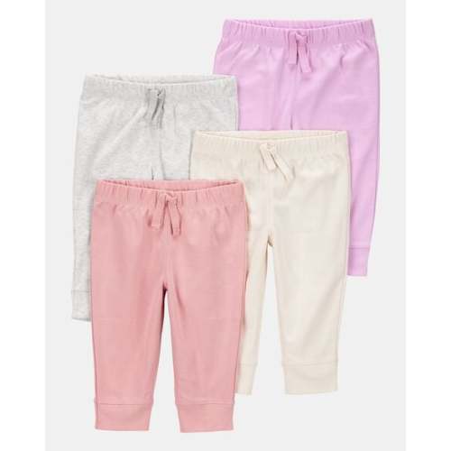 Baby Girl 4-Pack Pull-On Pants