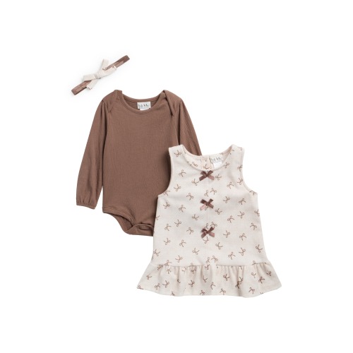 Nicole Miller Bodysuit, Dress & Headband Set