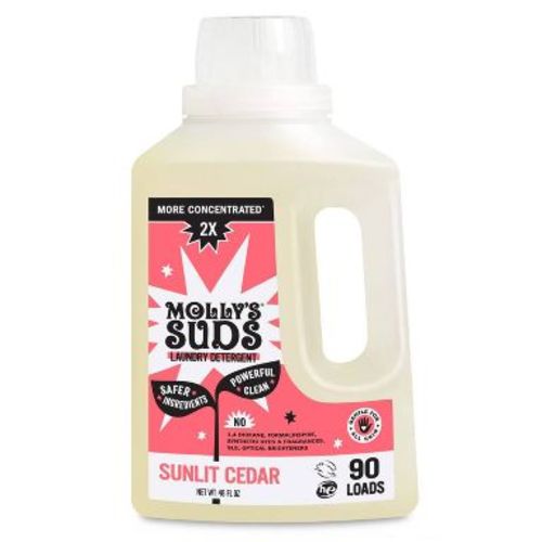 Molly's Suds Liquid Laundry Detergents 90 Loads - Sunlit Cedar - 46 fl oz: Sensitive Formula, No Fragrance Added, Vegan