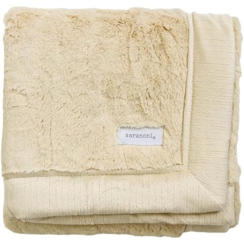 SARANONI Luxury Receiving Blankets for Babies | Ultra-Soft Lush and Boutique Quality Baby Blanket | Ivory - 40” x 30”