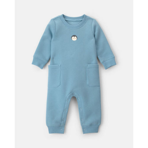 Baby Boy Penguin Fleece Long-Sleeve Jumpsuit - Blue | Carter's