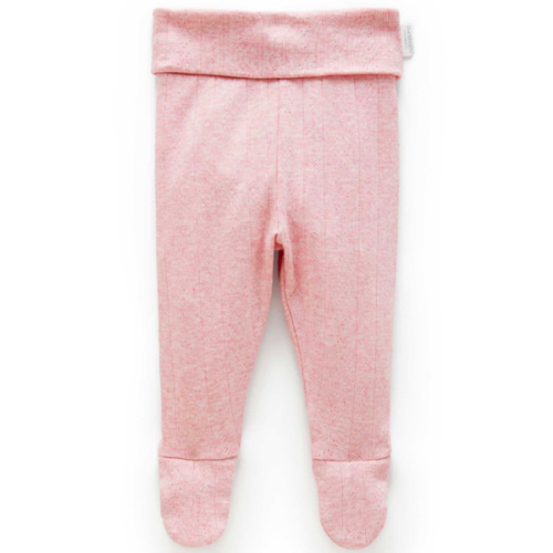 Pink Pointelle Footed Leggings - Purebaby