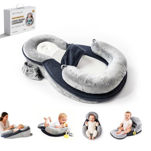 Baby Feeding Pillow, Anti Overflow Breast Feeding Pillow, Tummy Time Mat | Large & Detachable Design