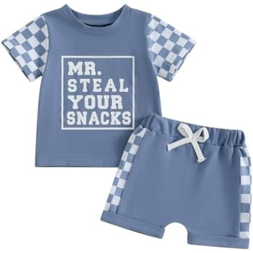 4th of July Baby Boy Outfit USA Flag Short Sleeve Shirt Elastic Shorts 2Pcs Toddler Boys Fourth of July Outfits