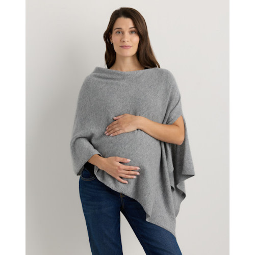 Mongolian Cashmere Nursing Shawl in Faded Denim