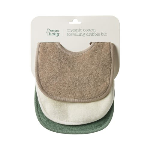 Dribble Assorted 3-Pack Organic Cotton Terry Bibs