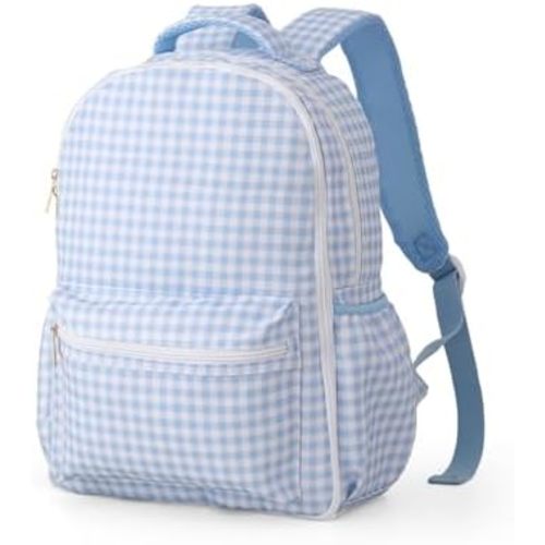 DYSHAYEN Kids Backpack for Boys, Blue Gingham