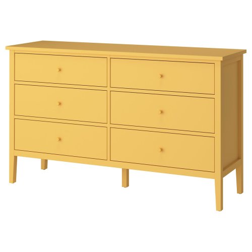 GULLABERG 6-drawer dresser - yellow 66 1/8x18 7/8x39 3/8 "