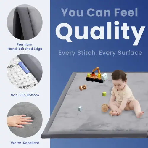 Huloo Sleep Ultra Soft Memory Foam Play Mat for Tummy Time, 1.3"