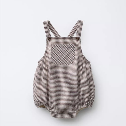 PLAID ROMPER - Brown / Ecru | ZARA United States