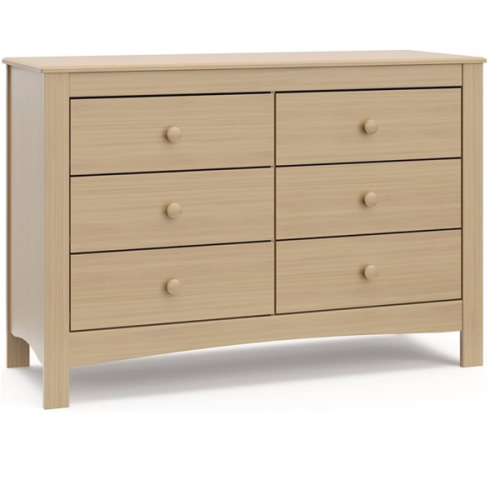 Graco Noah 6-Drawer Dresser (Driftwood) – GREENGUARD Gold Certified, Wood Dresser for Bedroom, Kids & Nursery Storage Chest, Safety Interlocking Drawers, Pre-Installed Tracks, Kids Chest