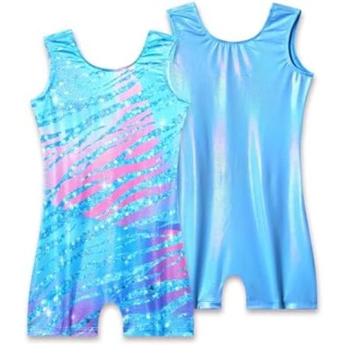 2 Pack Leotard for Girls Gymnastics Sparkly Sleeveless Unitards