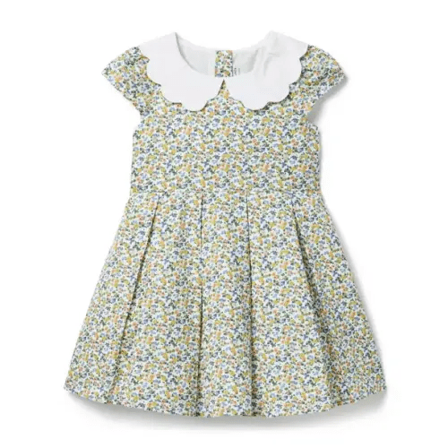 Girl Jet Ivory Ditsy Floral Ditsy Floral Collared Dress by Janie and Jack