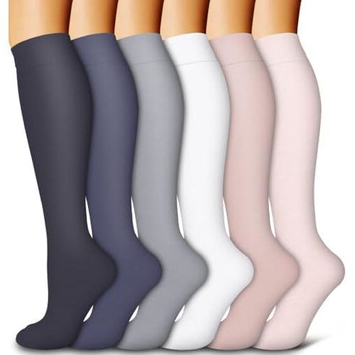 6 Pack Copper Compression Socks for Women and Men Circulation-Best Support for Medical,Running,Nursing,Athletic