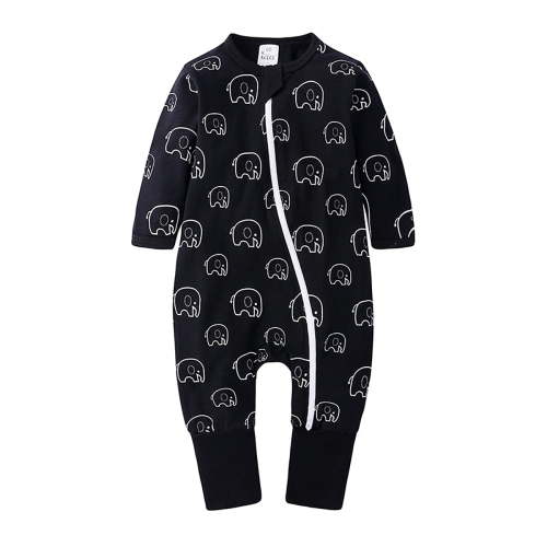 Bellafa Baby Footless Pajamas 2-way Zipper with Mitten Infant Boys Long Sleeve Romper Pjs 0-36Months Sleeper