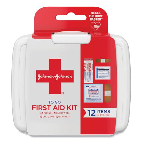 Johnson & Johnson First Aid to Go Portable Mini Travel Kit, 12 Pieces