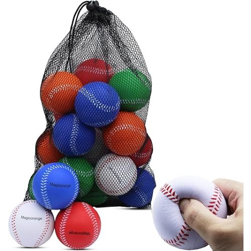 Magicorange Baseball, Foam Baseballs 20 Pack Practice Training Baseballs Unmarked Baseball Soft Toss, Batting, Fielding, Hitting, Pitching