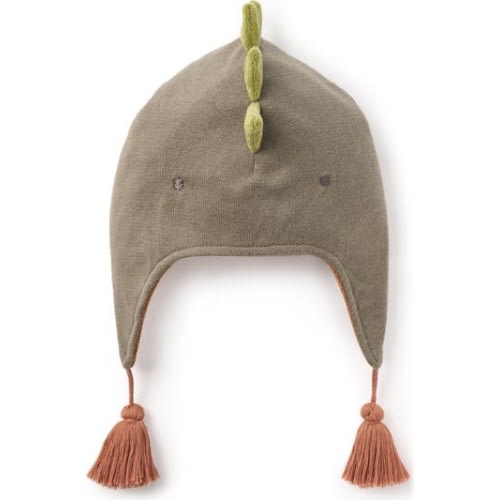 Dinosaur Faux Fur Lined Aviator Hat, 3-9 M