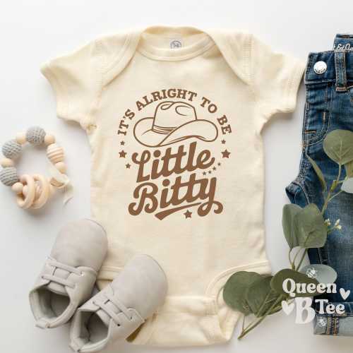 Retro "It's Alright To Be Little Bitty" Baby Onesie® - Western Style