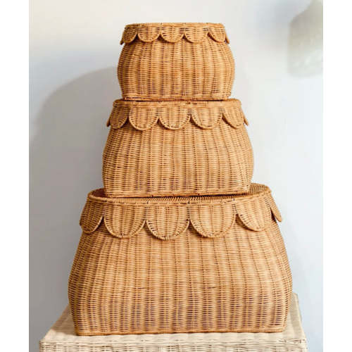 Scalloped Storage Baskets with Lids – Home & Kids Co.