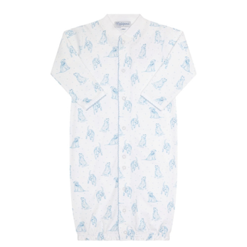Blue Puppy Love Print Converter Gown