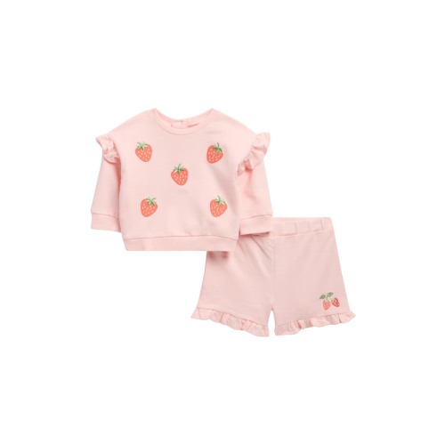 Kids' Strawberry Frill Sweatshirt & Shorts Set