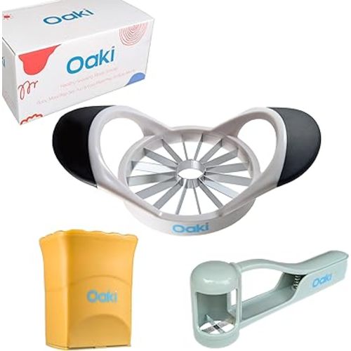 Oaki Bitty Bites Bundle | 3-in-1 Fruit Cutter Set | Apple, Grape, Strawberry Slicer & More | Safe Kitchen Gadgets for Toddlers & Kids