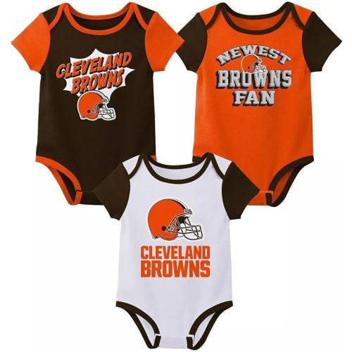Outerstuff NFL Newborn Infants 0-18M Newsest Fan 3 Pack Creeper Bodysuit Romper Set