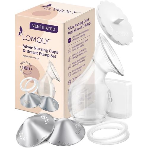 Silver Nipple Covers Breastfeeding: Pure 999 Silver Nipple Shield | Silver Nursing Cups w/Breast Shields, Hands-Free Breast Pump (Silver, L - 1.8x0.6)