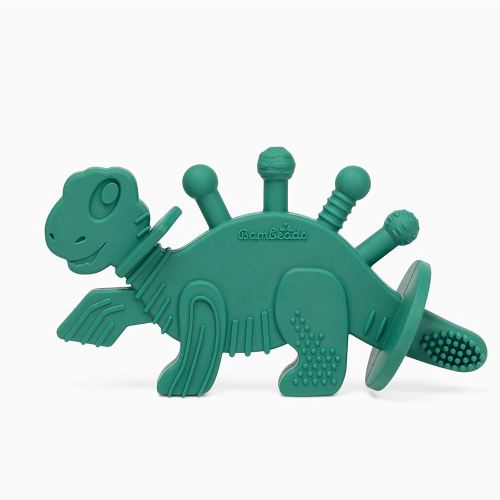 Baby Teether Toy and Training Toothbrush: Dibly - The Dino Baby Teething Toys BPA-Free Teethers Inspired by Nature with Natural Rubber Pacifier