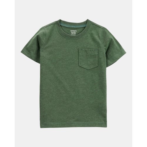 Baby Solid Short-Sleeve Pocket Tee - Dark Green | Carter's