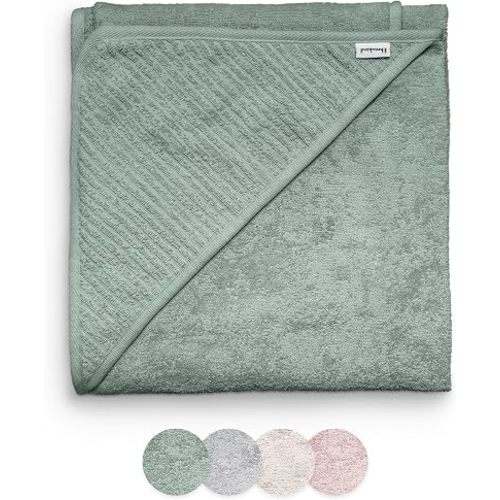 Ehrenkind® Hooded Towel, Baby Towel with Hood Made of Cuddly Soft Organic Cotton, Bath Towel in 100 x 100 cm, Jade, Children's Bath Towel, As Baby First Equipment Newborn or Baby Gift