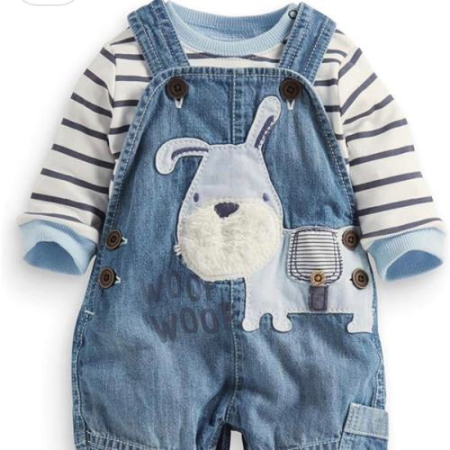 Cute Baby Boy Clothes Suit Toddler Boys' Striped long Sleeve T-Shirt+Denim Overalls Jumpsuit Pants Outfits Sets