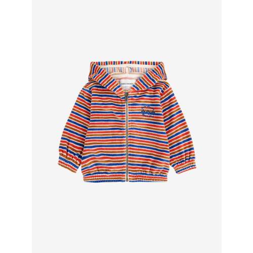 Have Fun striped zipped hoodie