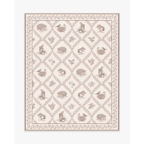 Squirrel & Hedgehog Fawn Rug by Sanderson | Ruggable US