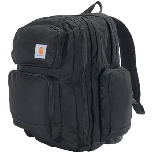 Carhartt 35L Triple-Compartment Backpack, Durable Pack with Laptop Sleeve and Duravax Abrasion Resistant Base, Black