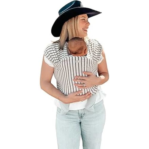 Moby Baby Wrap Carrier Classic for Newborns to Toddlers (8-33lbs), Infant Sling Carrier, Lightweight & Hands Free Design, Adjustable for All Body Types (Heirloom Stripe)