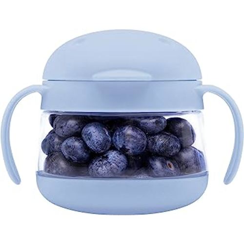 Ubbi Tweat No Spill Snack Container for Kids, BPA-Free, Toddler Snack Container, Cloudy Blue
