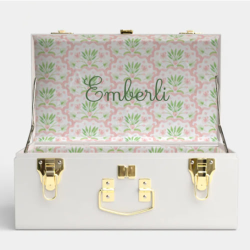 Mini Trunk - White - Palm Beach Paradise / Embroidery