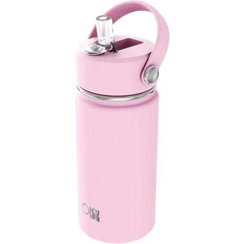 OISIZ Kids Water Bottle with Straw Lid 14oz, Vacuum Insulated 316 Stainless Steel Water Bottles for Kids for School, Leakproof Water Bottle, BPA Free and Keep Cold for 24 Hours