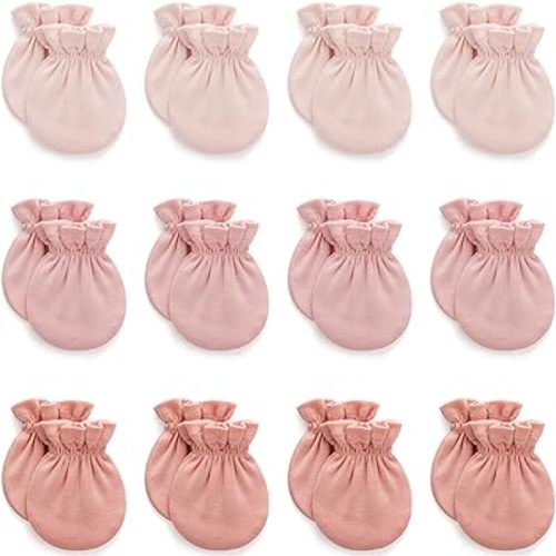 Pro Goleem Newborn Baby Mittens 100% Cotton No Scratch Soft Breathable Gloves for Boys&Girls 0-6 Months Baby Essentials