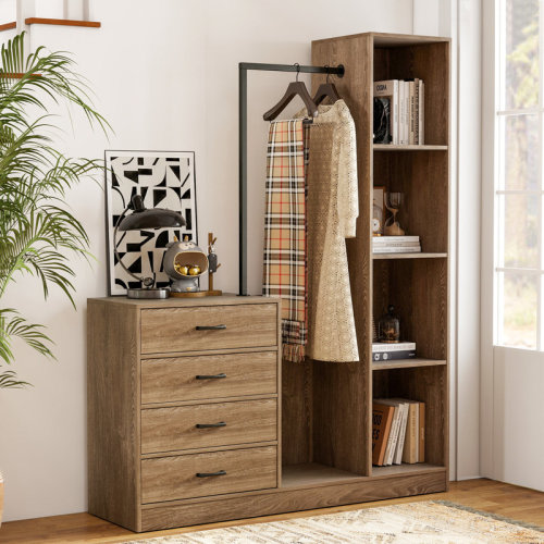 17 Stories 71'' Entryway Wardrobe Cabinet With Drawers And Storage | Wayfair