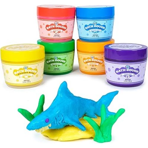 Tub Works® Bath Dough™ Moldable Kids Soap Bath Toy, Variety 6 Pack | Shape, Mold & Create Tub Art with Soapy Dough | Soft & Moldable Kids Bath Soap for Shaping | Sensory Toddler Bathtub Toys