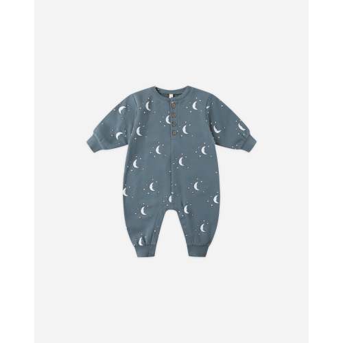 Relaxed Fleece Jumpsuit || Silver Moons – Quincy Mae