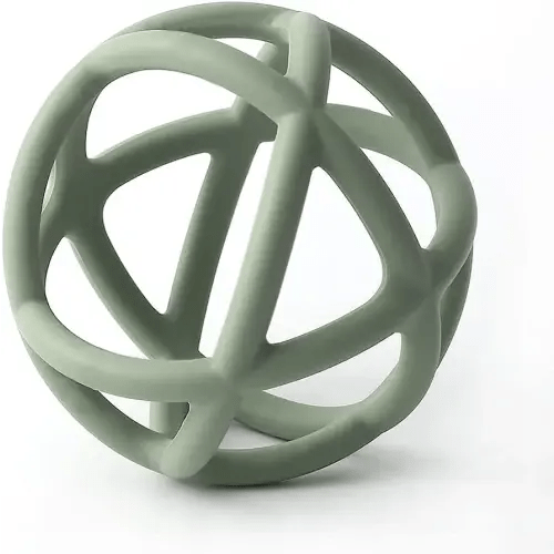 Baby Teether Ball Toy, BPA Free Silicone Soft Ball Easy to Hold Teether for Babies Ages 6 Months+ (Sage)