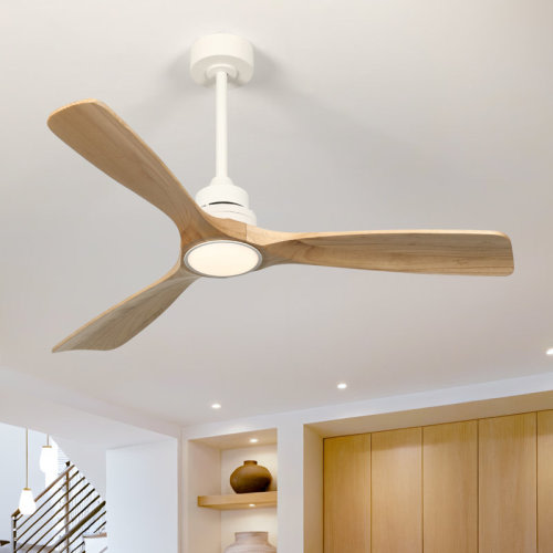Wrought Studio™ Karlena 52'' Ceiling Fan with LED Lights and Remote Control & Reviews | Wayfair