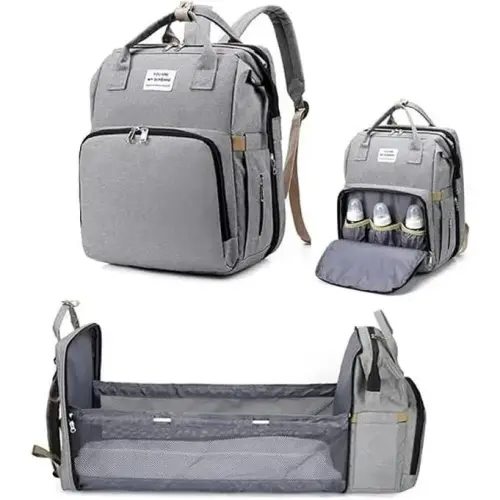 Diaper bag backpack with Changing Station, Diaper Bag Backpack for Moms Dads with USB Charging Port, Baby Shower Gifts, Large Capacity diaper backpack Foldable Diaper Bag with Changing Bed diaper bag - TikTok Shop