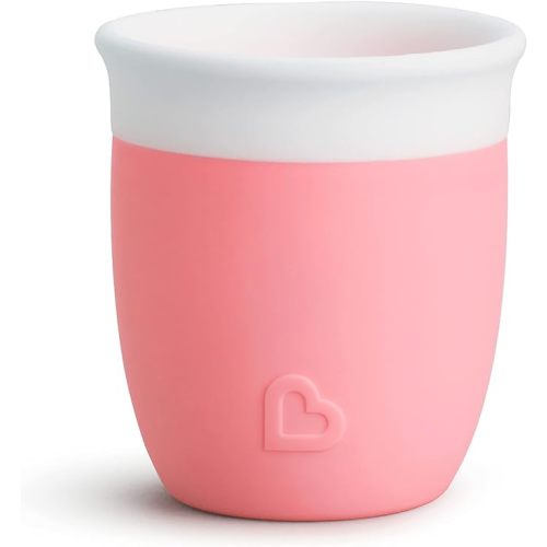 Munchkin Training Sippy Cup, Silicone Open Tiny Cup for Babies and Toddlers 4 Month Old and Up, 2 Ounce, Coral/Pink