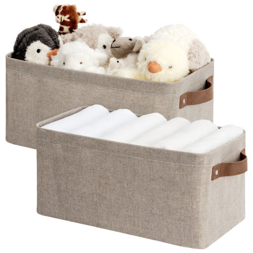 StorageWorks Bridgnorth StorageWorks Narrow Storage Bins, Small Baskets for Organizing, Long Storage Basket with Handles, Fabric Storage Bins for Shelf,2-Pack & Reviews | Wayfair